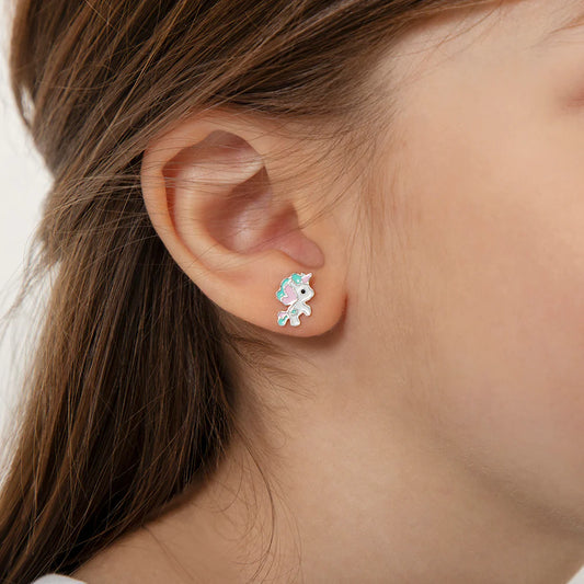 Pastel Enamel Unicorn Girl Earrings