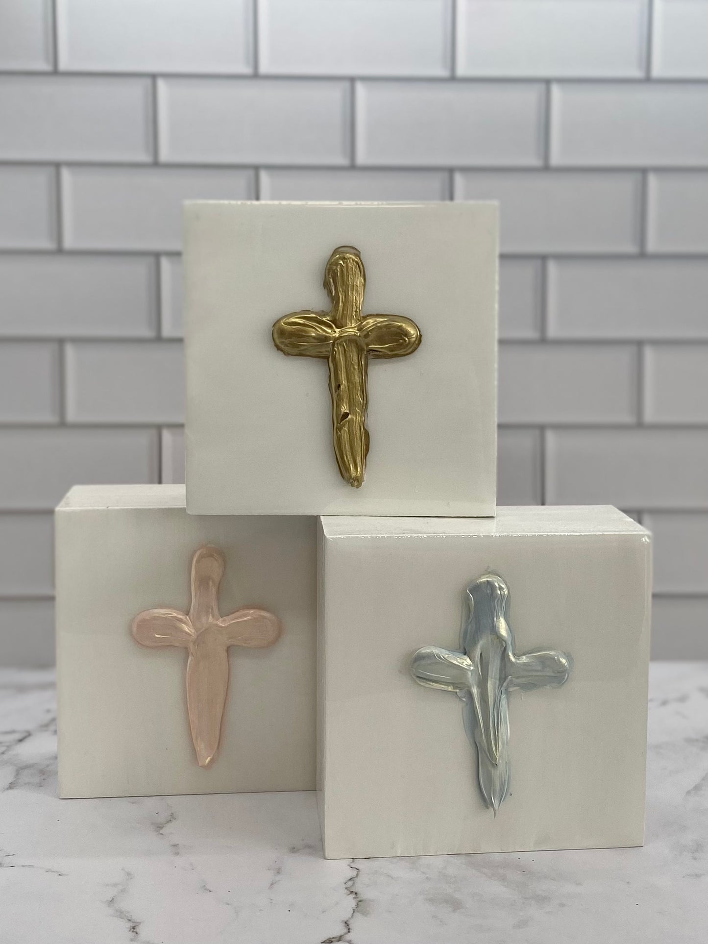 Painted Cross Blocks