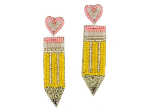 Beaded Pencil Earrings