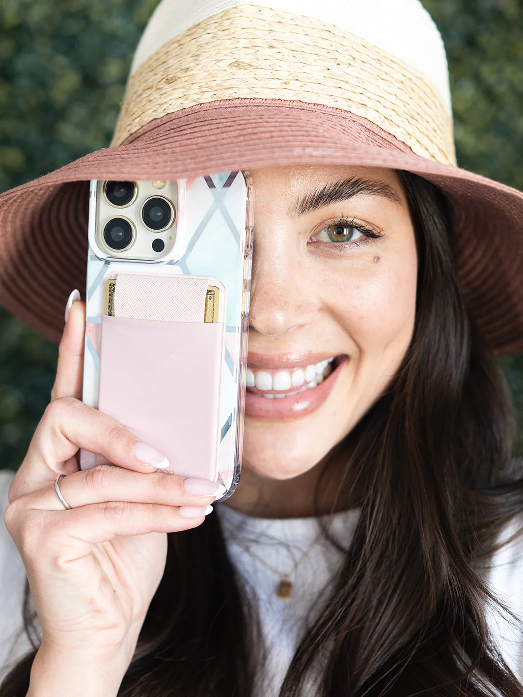 Blush Stick-On Phone Pocket