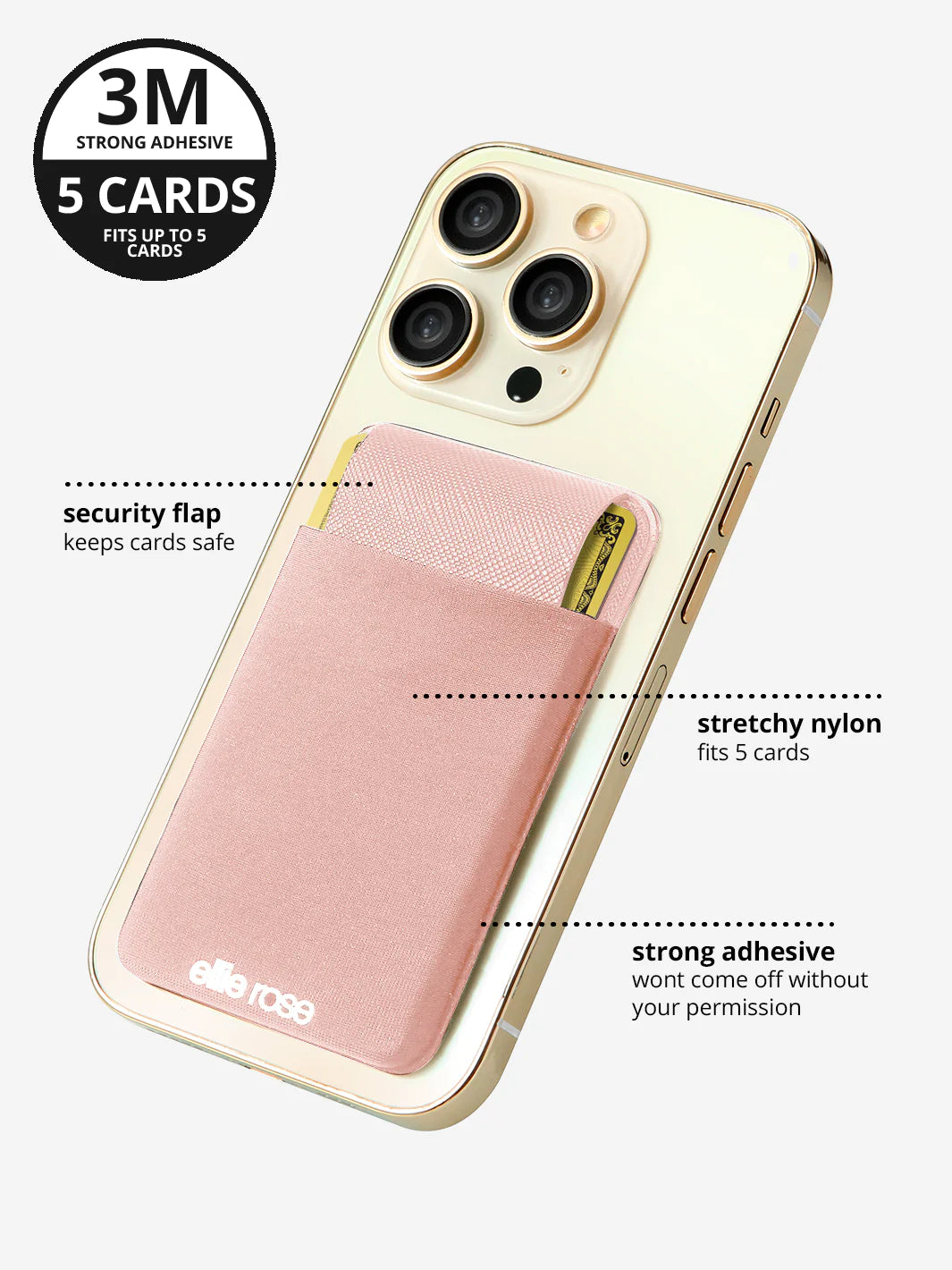 Blush Stick-On Phone Pocket