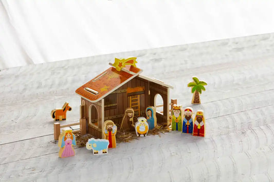 Wood Nativity Set