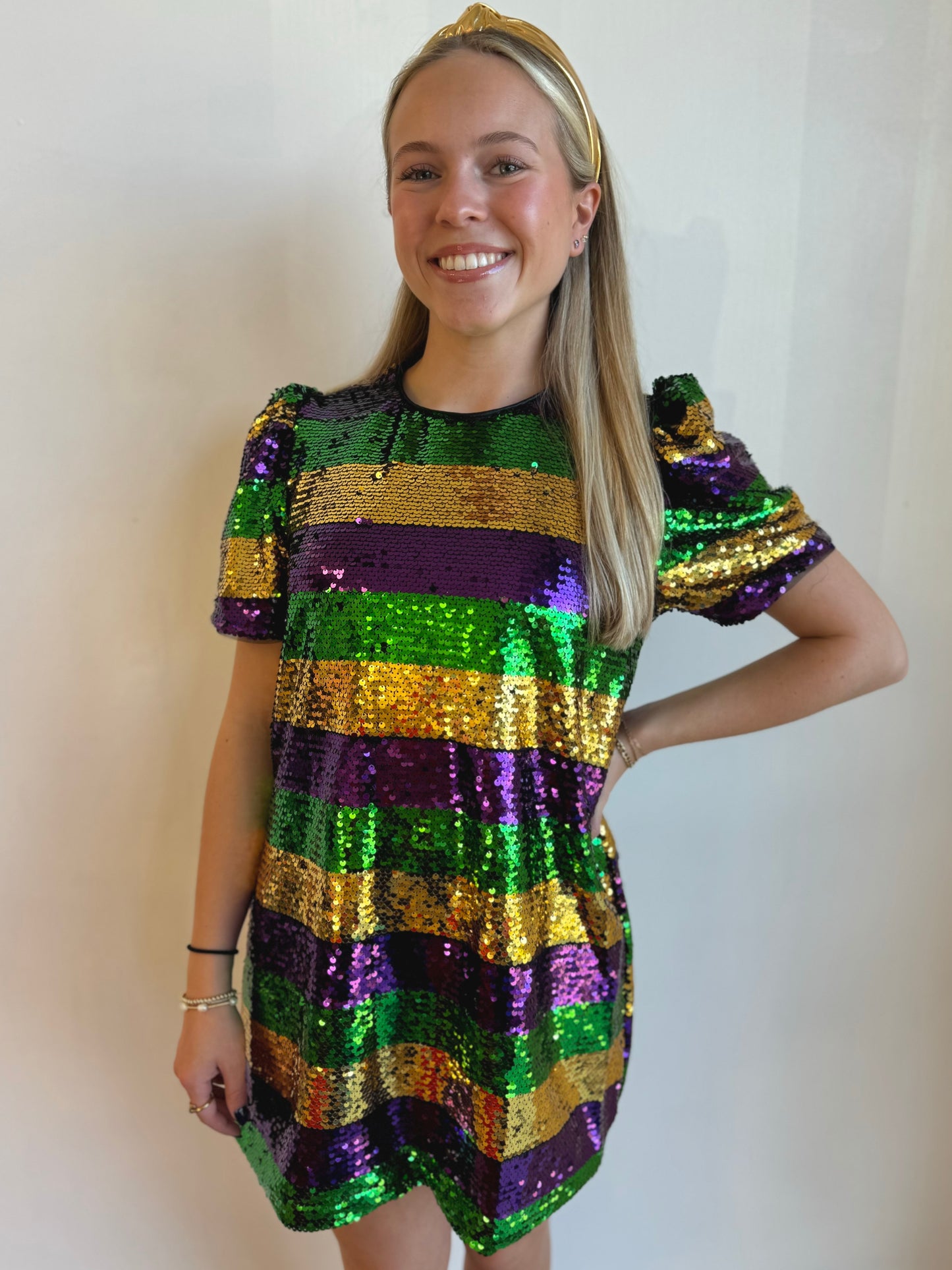 Adult Mardi Gras Sequin Dress