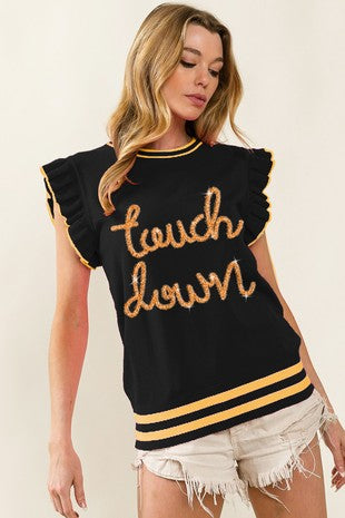 Black & Gold Touch Down Top