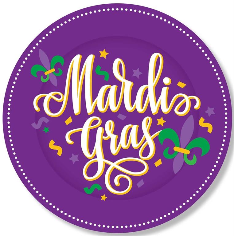 Mardi Gras Dinner Plates - 8 ct.