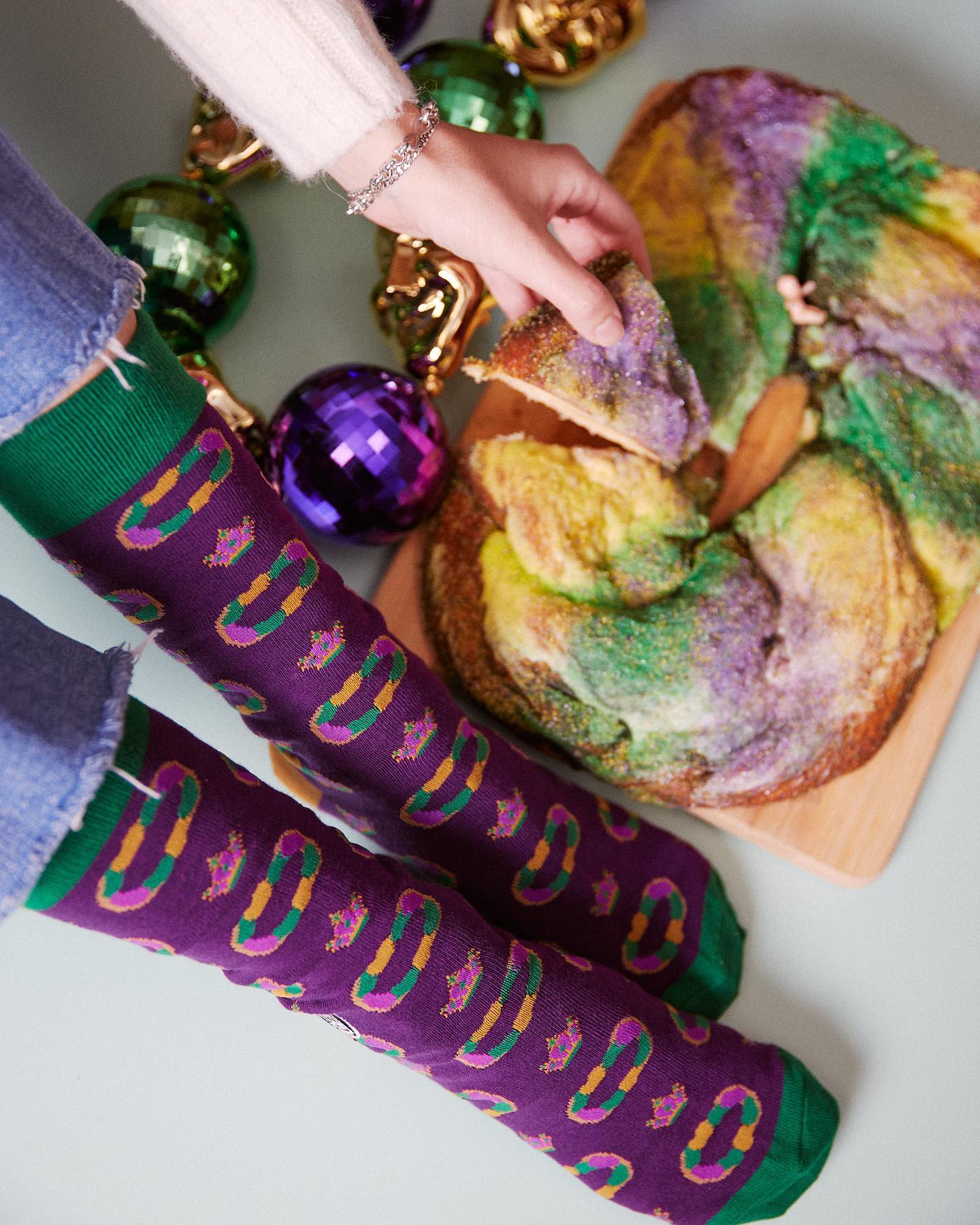 King Cake Socks