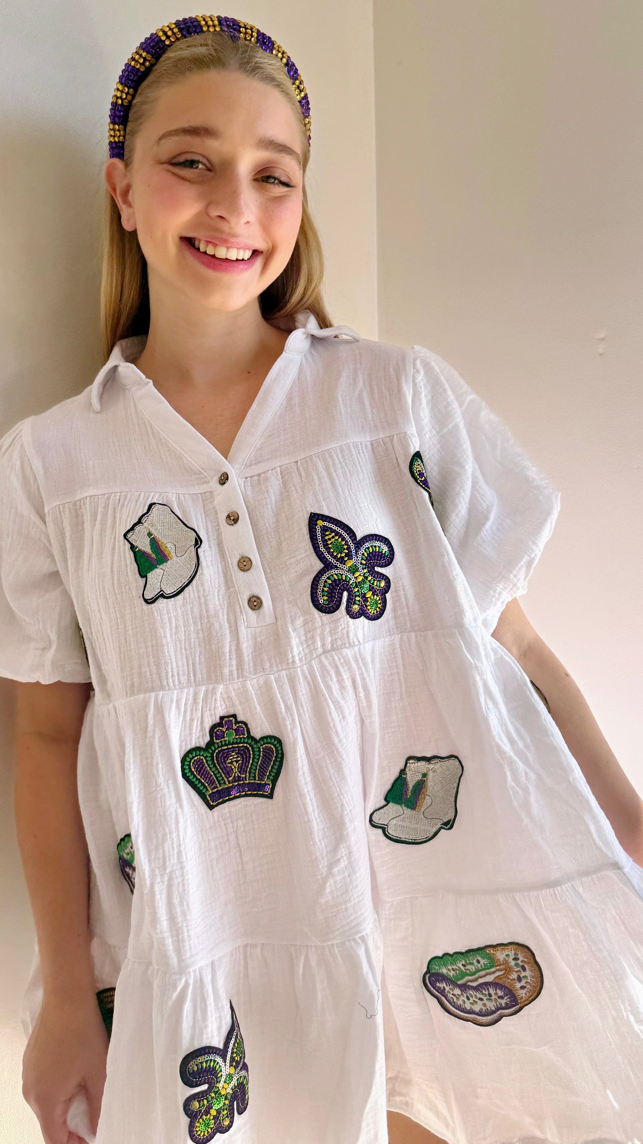 Mardi Gras Patches Dress