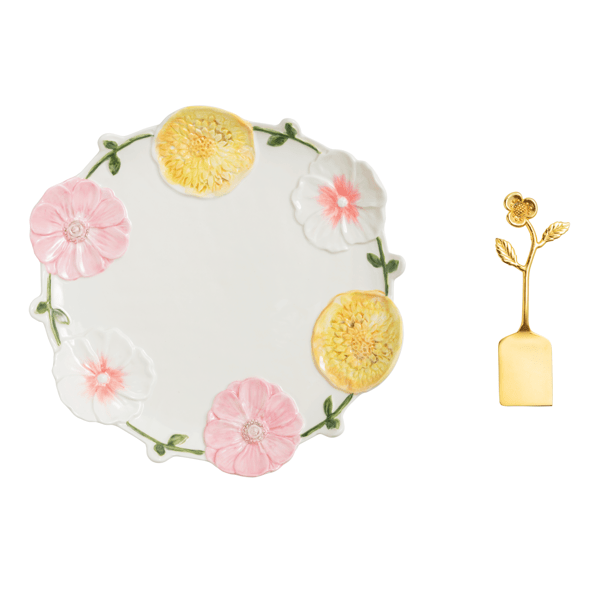 Floral Round Platter Set