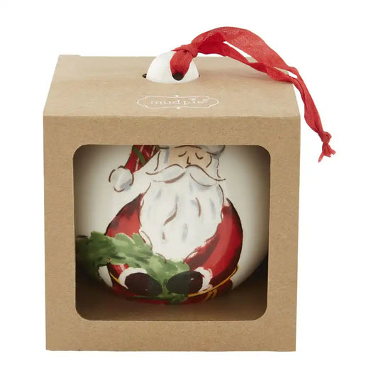 Santa Wreath Ball Ornament