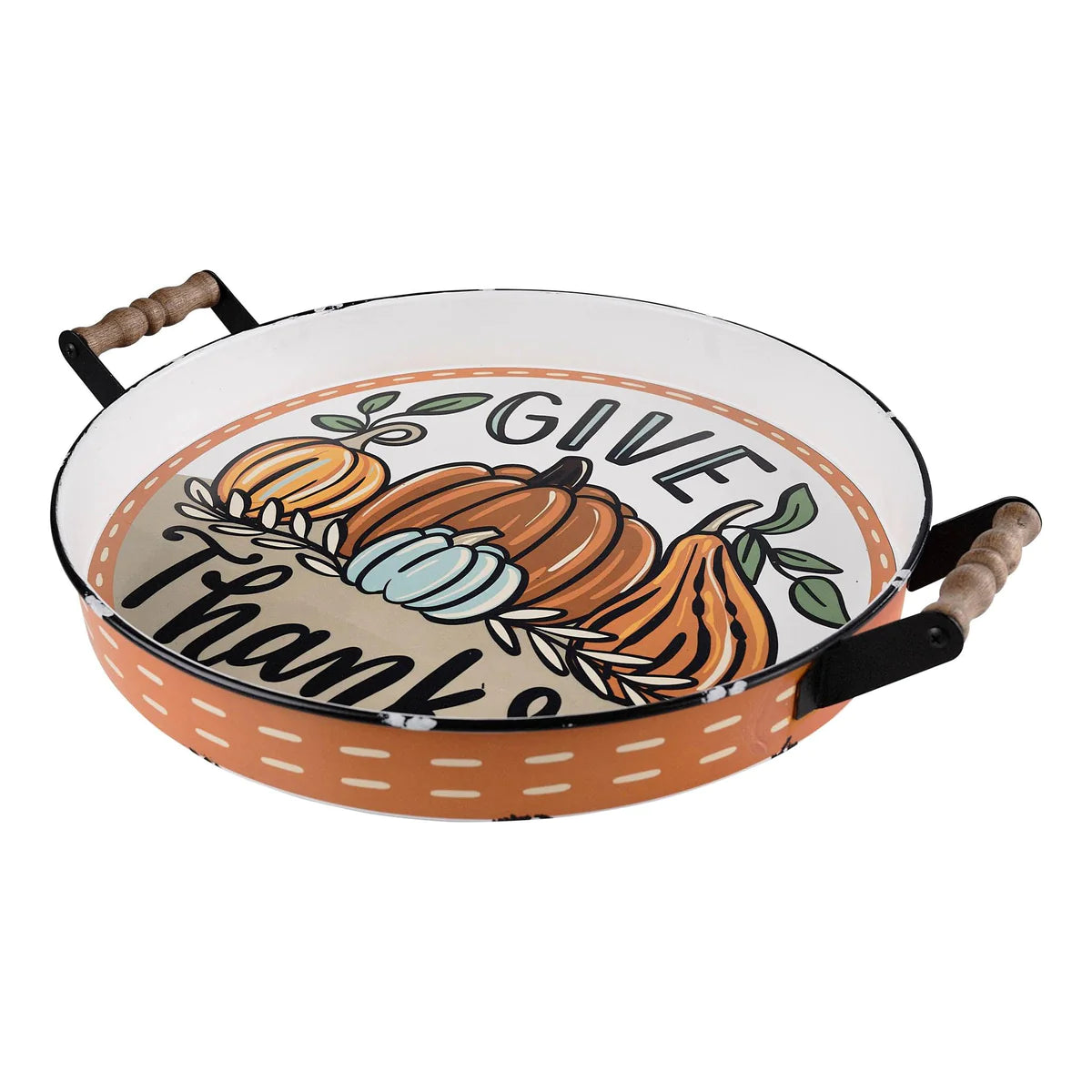 Give Thanks Enamel Tray