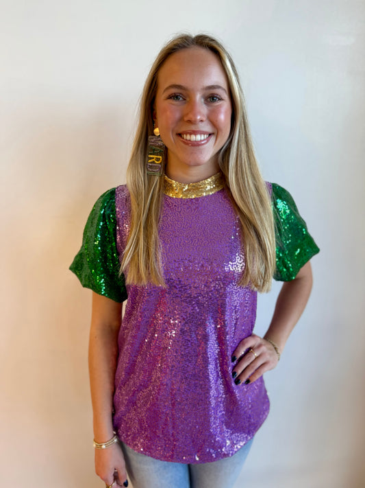 Mardi Gras Sequin Top