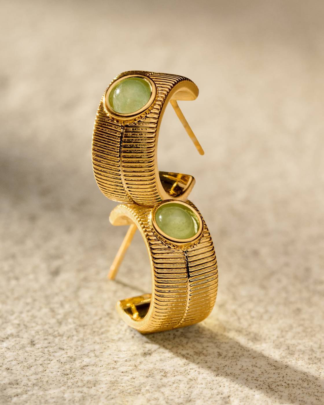 Waterproof Gold Birthstone Hoop Earrings