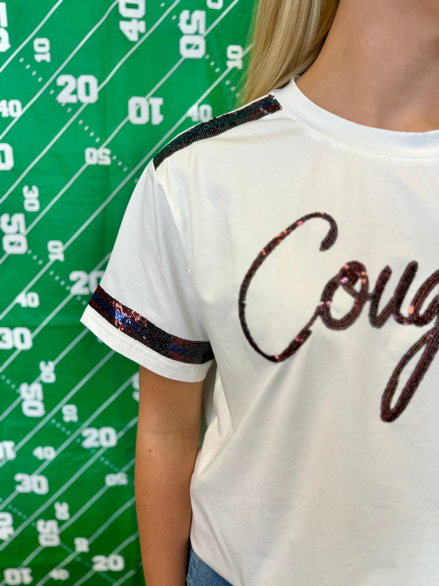 STM Cougars Sequin Top