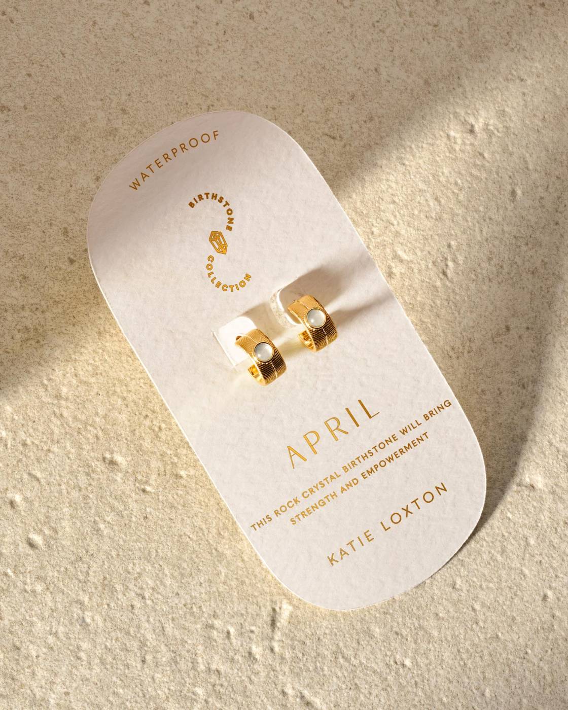 Waterproof Gold Birthstone Hoop Earrings
