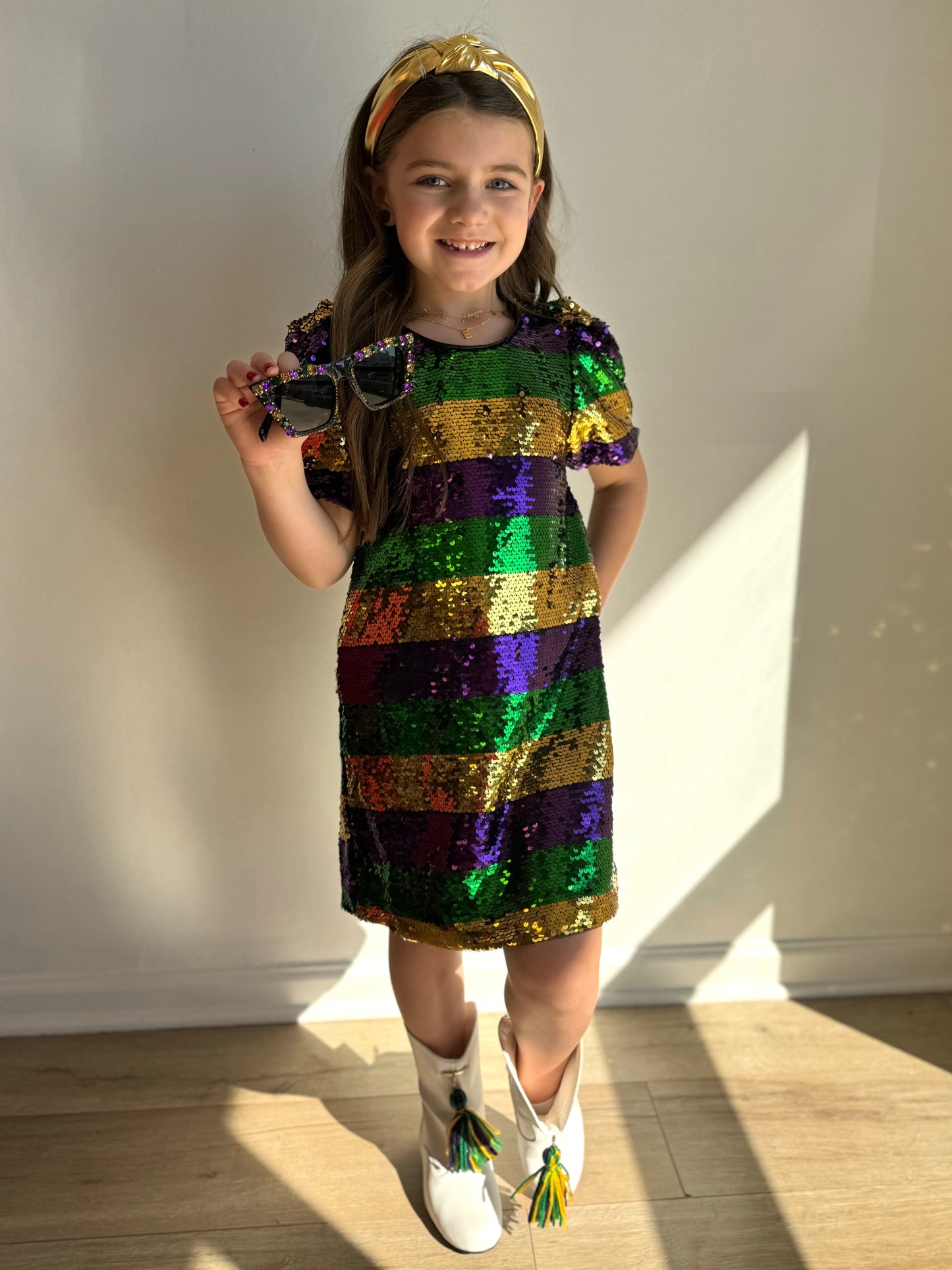 Kids Mardi Gras Sequin Dress