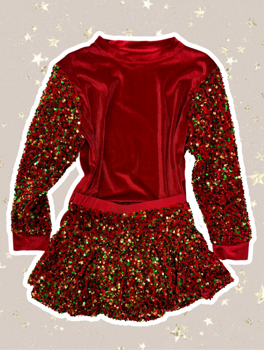 Sequin Velvet Skort