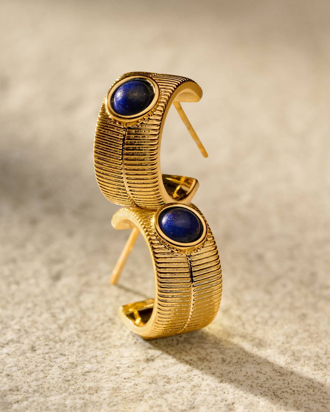 Waterproof Gold Birthstone Hoop Earrings