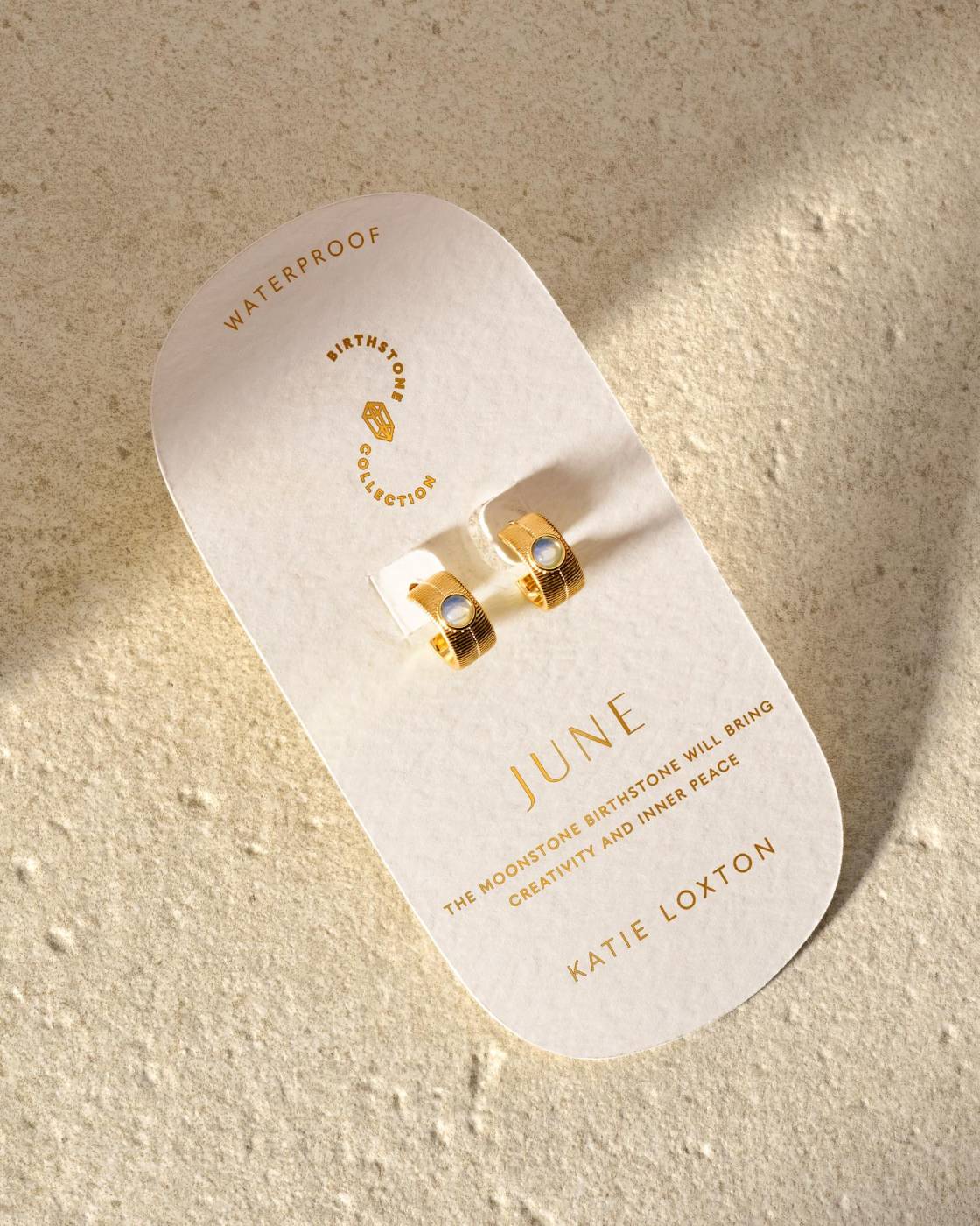 Waterproof Gold Birthstone Hoop Earrings