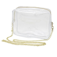 Clear Camera Crossbody with Gold Hardware