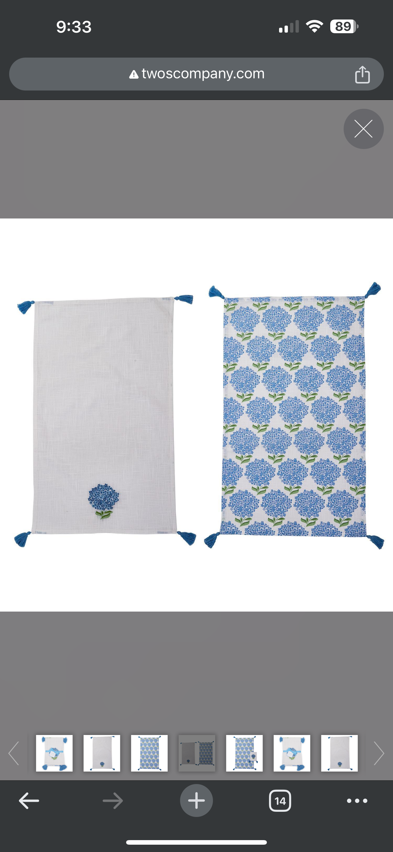 Hydrangea Dish Towel Set of 2