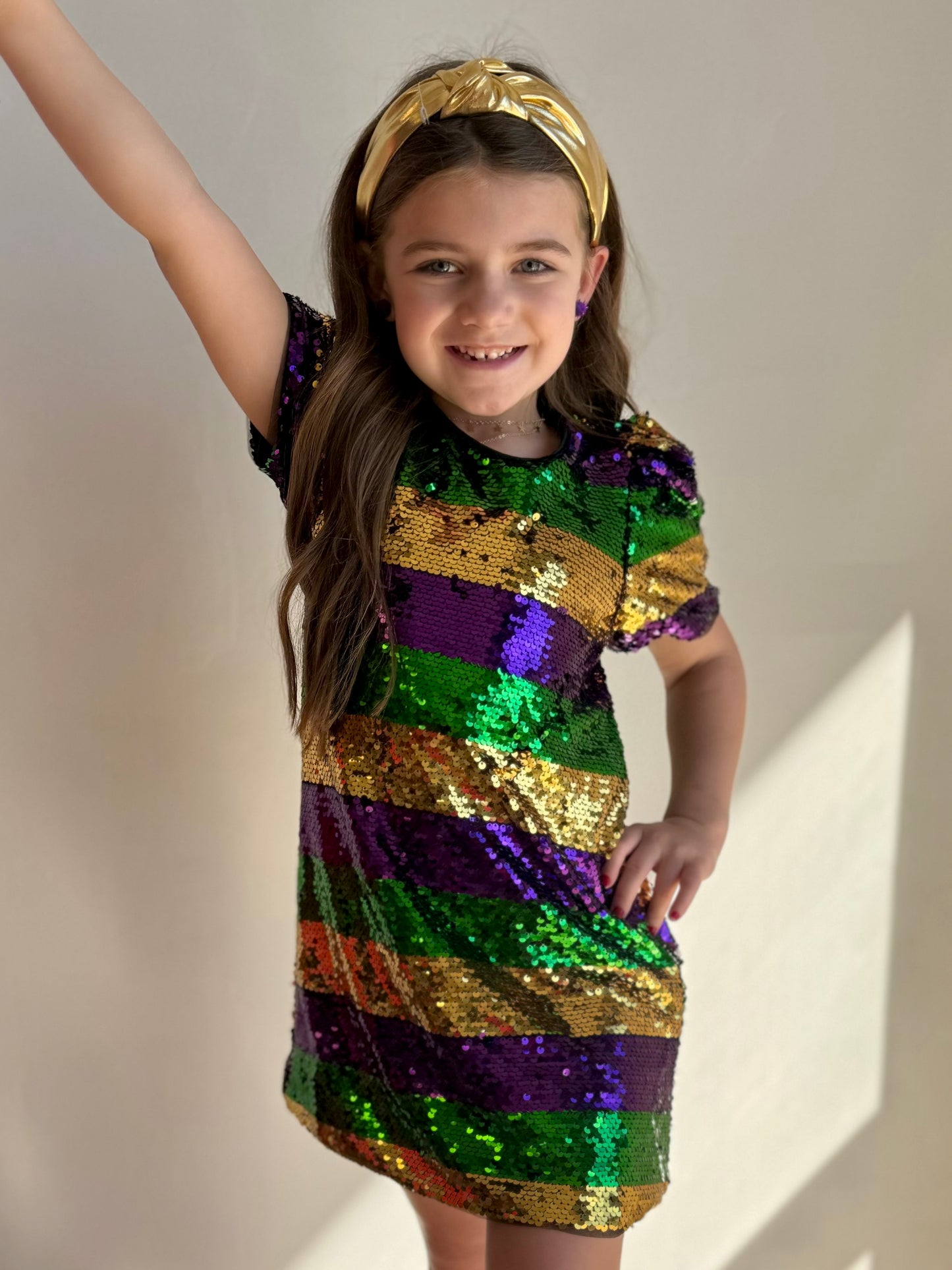 Kids Mardi Gras Sequin Dress