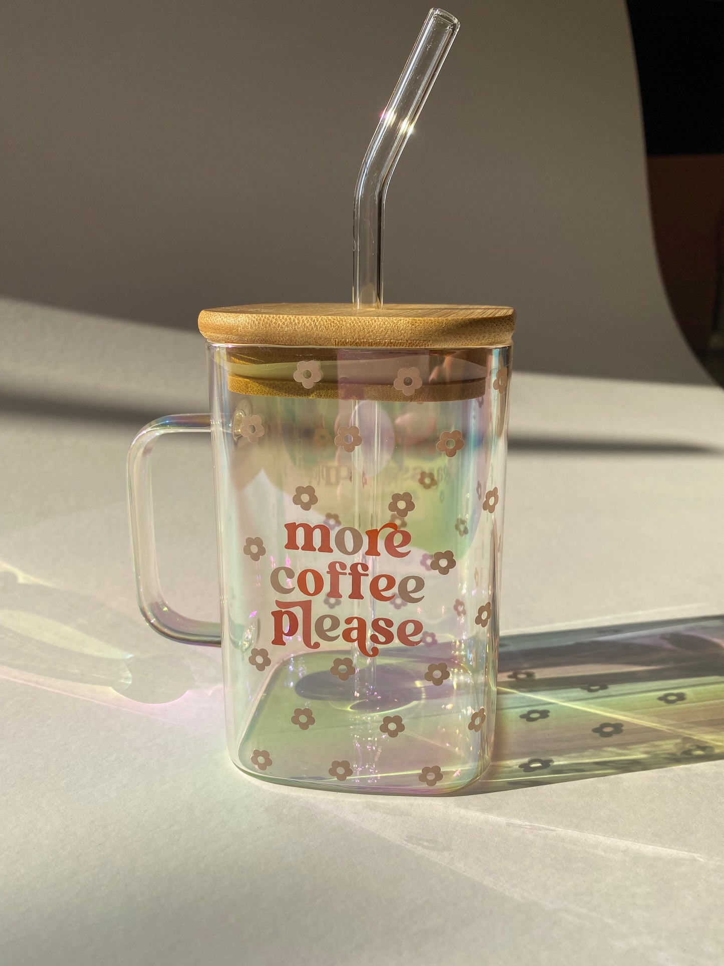 More Coffee Please Square Glass