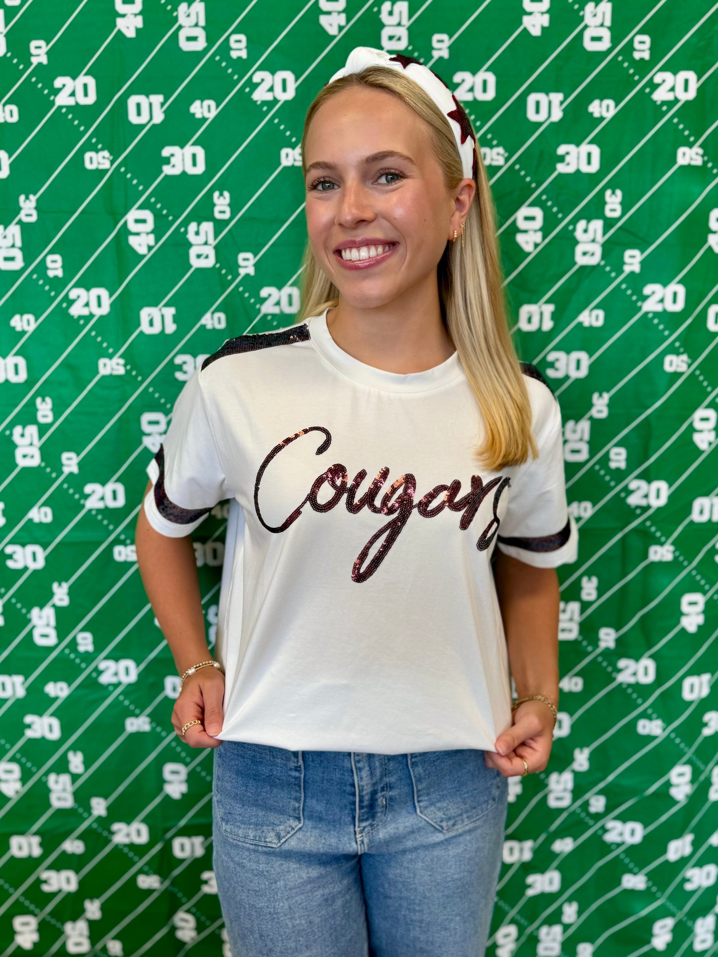 STM Cougars Sequin Top