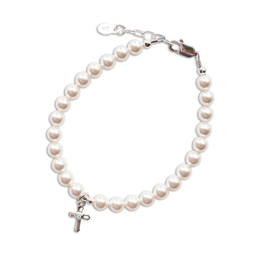 Sterling Silver First Communion Cross Bracelet