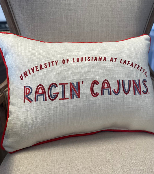 University of Louisiana at Lafayette Ragin' Cajuns Pillow