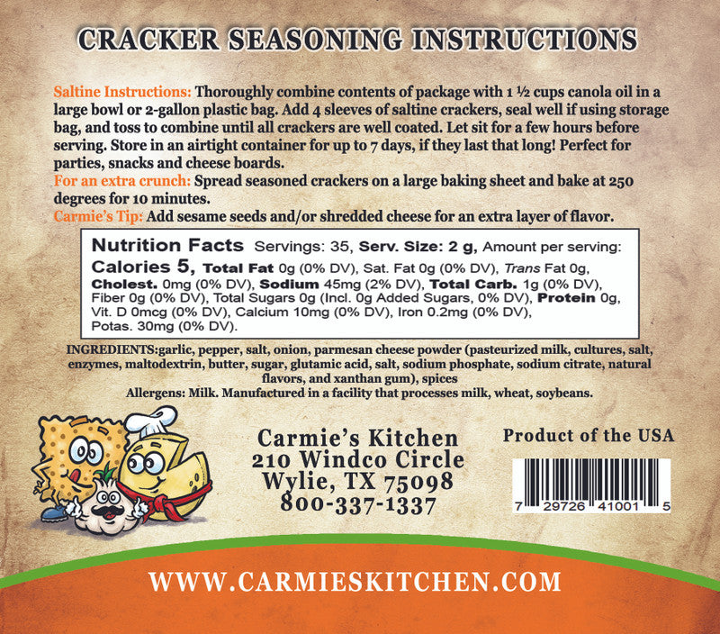 Garlic Parmesan Cracker Seasoning Mix