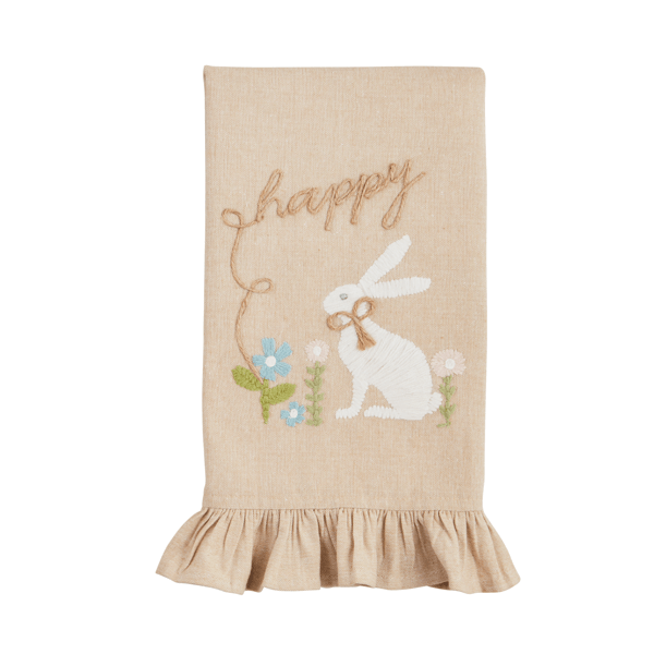 Embroidered Happy Towel