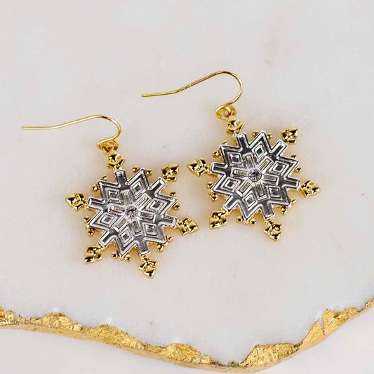 Gilded Snowflake Earrings