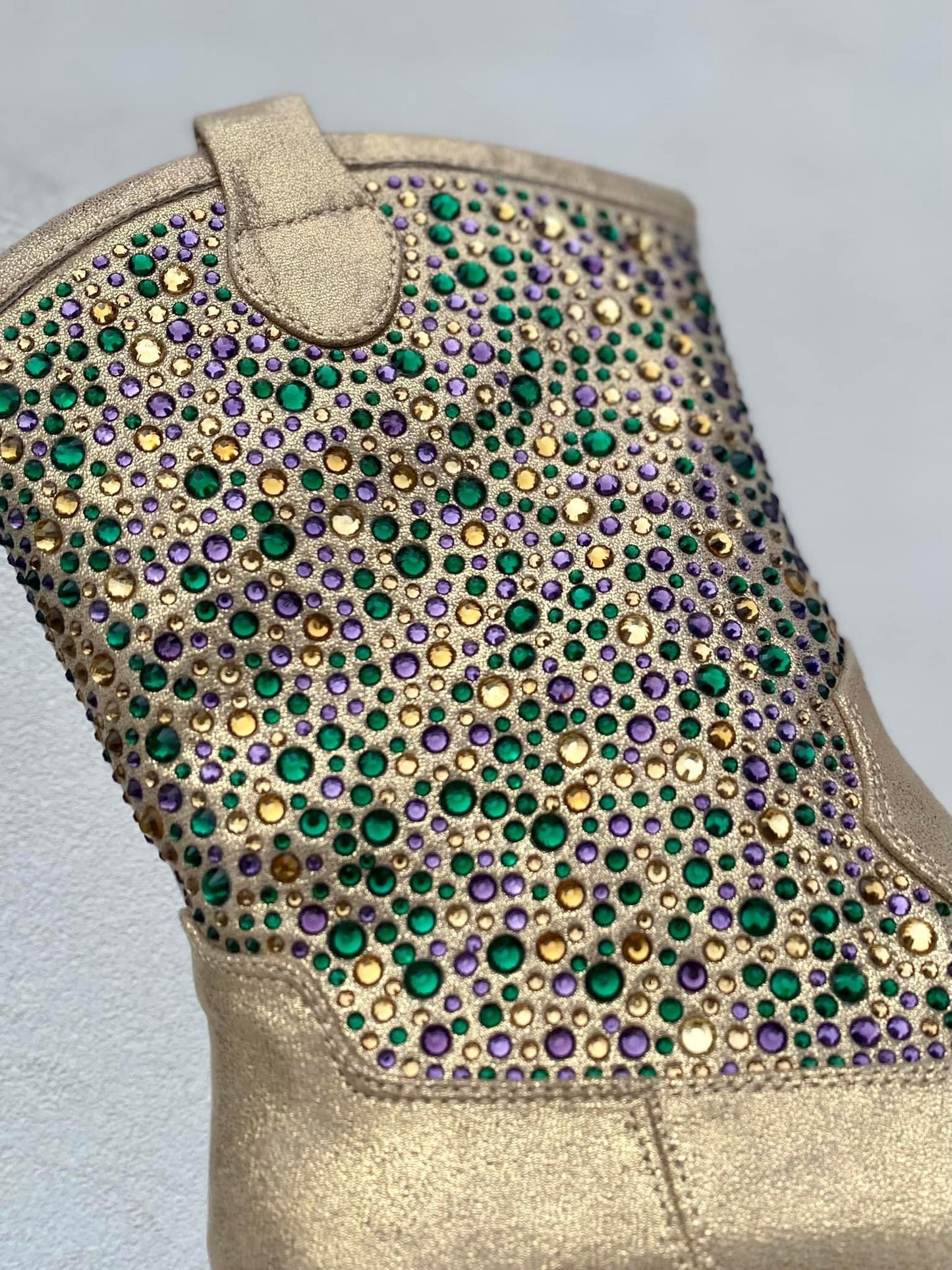 Gold Mardi Gras Rhinestone Boots - Adults