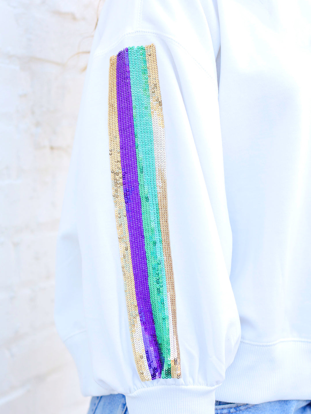 Mardi Gras Sequin Stripes Millie Sweatshirt