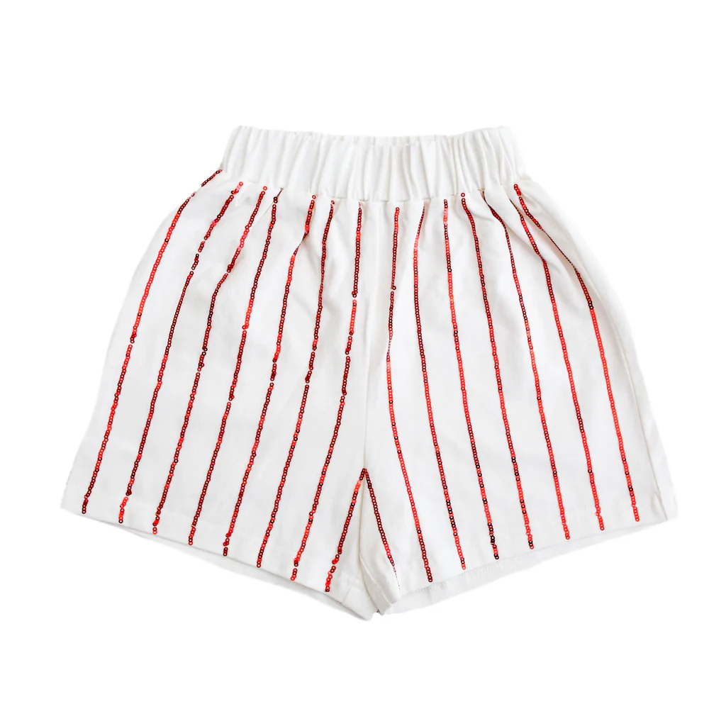 Sequin Striped Kid Shorts