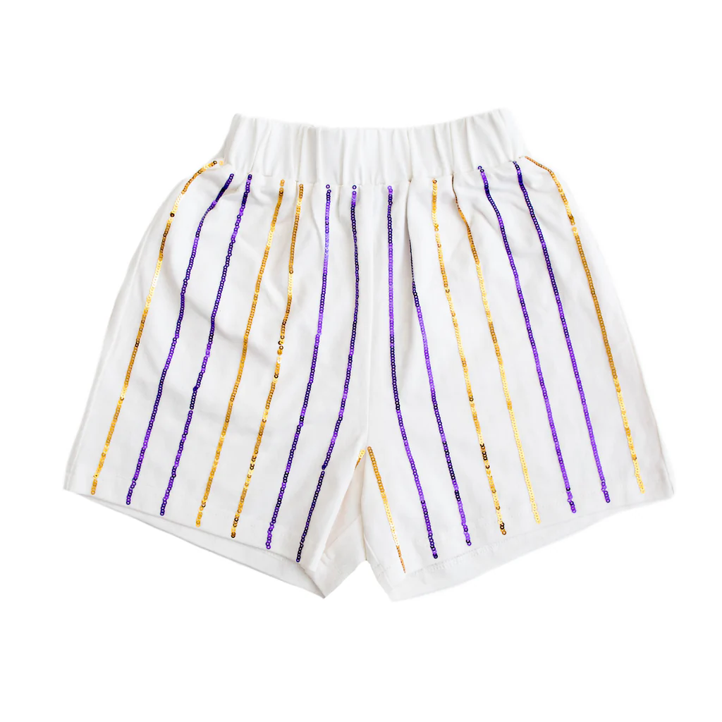 Sequin Striped Kid Shorts