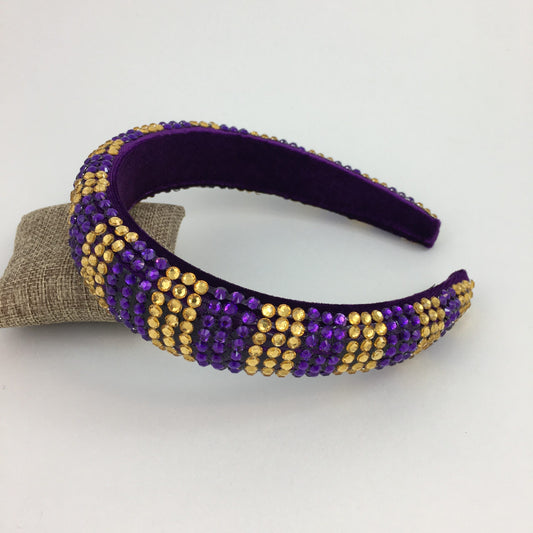 Purple & Gold Rhinestone Headband