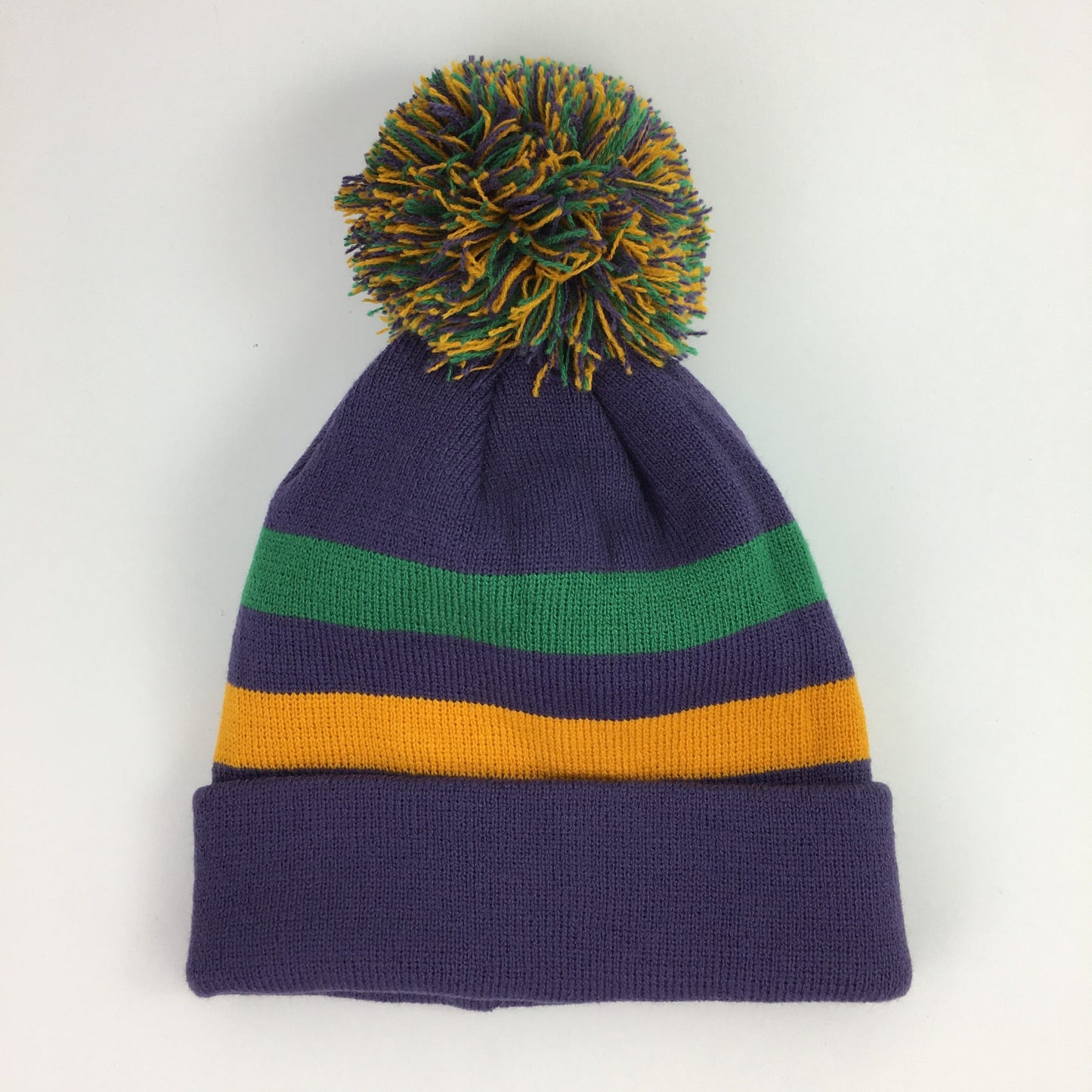 Purple Mardi Gras Beanie with Pom