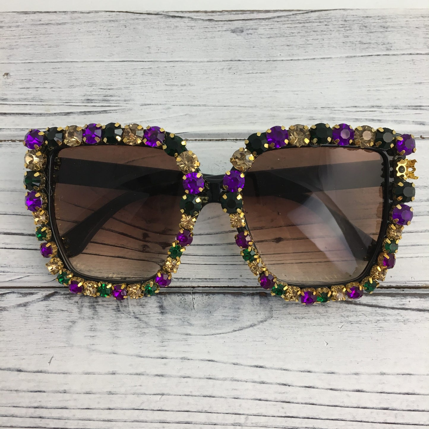 Mardi Gras Rhinestone Sunglasses | 2 Sizes