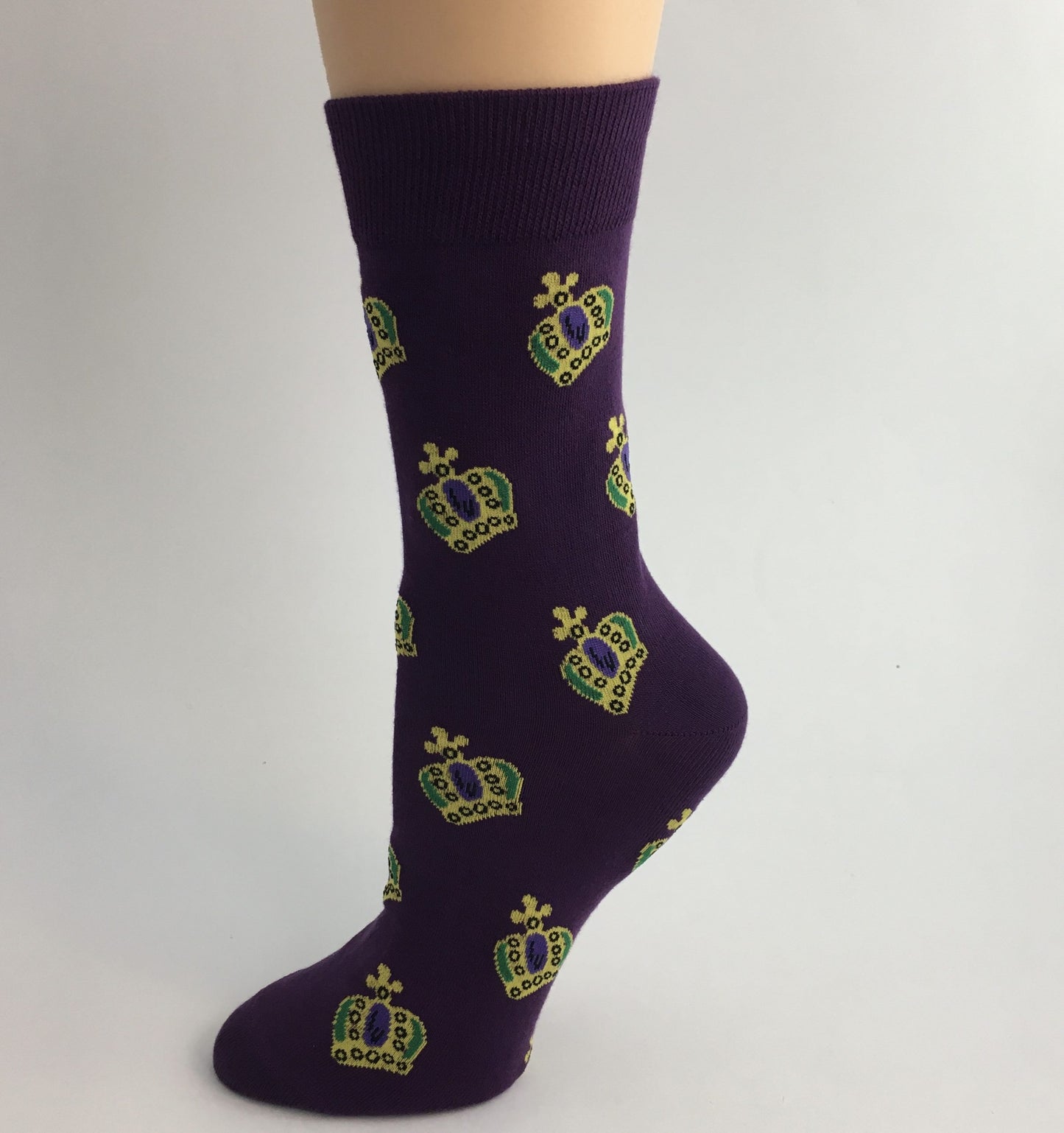 Purple Mardi Gras Crown Socks