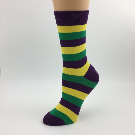 Mardi Gras Striped Socks