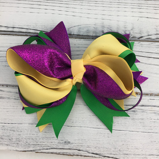 Mardi Gras Hair Bow