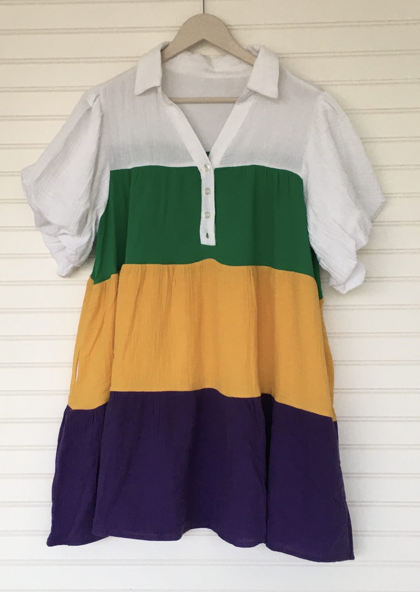 Mardi Gras Color Block Dress