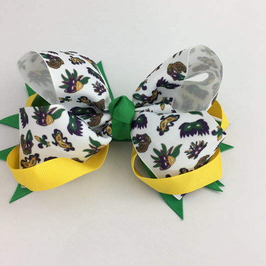 Mardi Gras Mask Hairbow