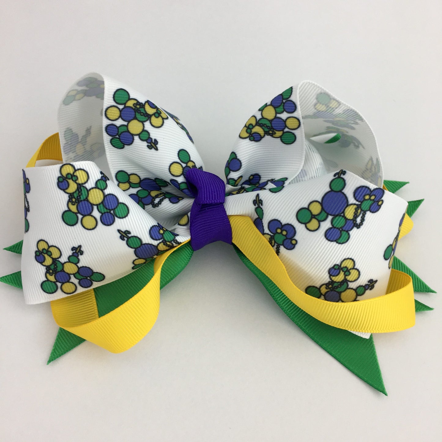 Mardi Gras Bead Dog Bow