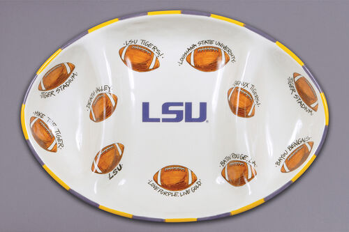 LSU Ceramic Football Platter