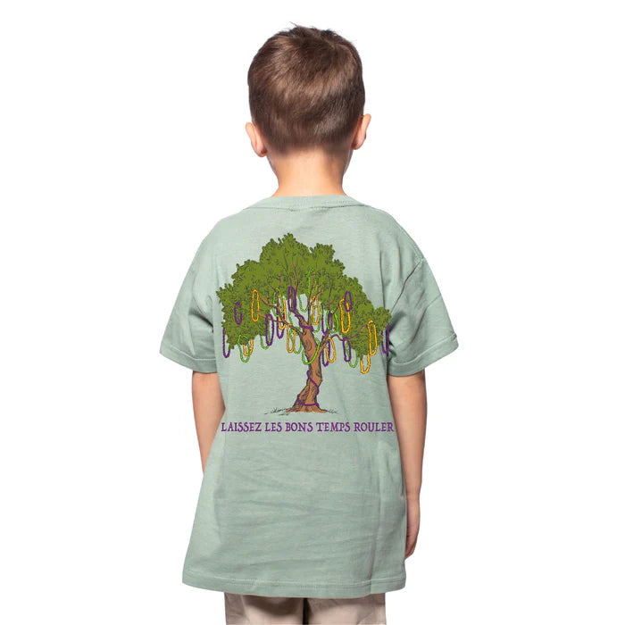 Kids Mardi Gras Bead Tree T-Shirt