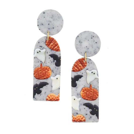 Grey Halloween Earrings