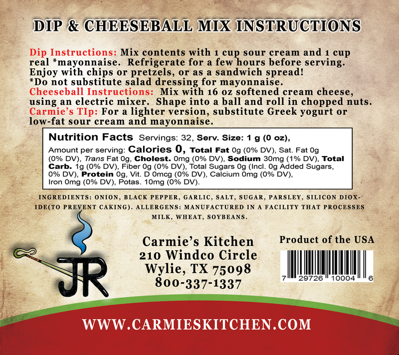 JR's Ranch Dip & Cheeseball Mix