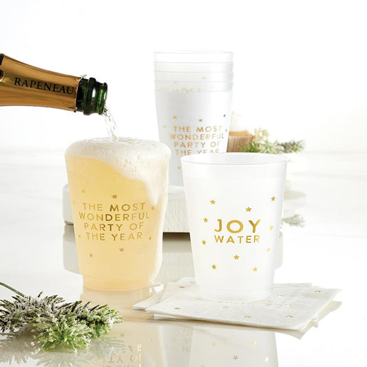 Gold Foil Frost Cups - Wonderful Party - Set of 6